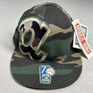 Vintage American Needle Braves Hat Camouflage Fitted 7 1/4 MLB Atlanta Baseball